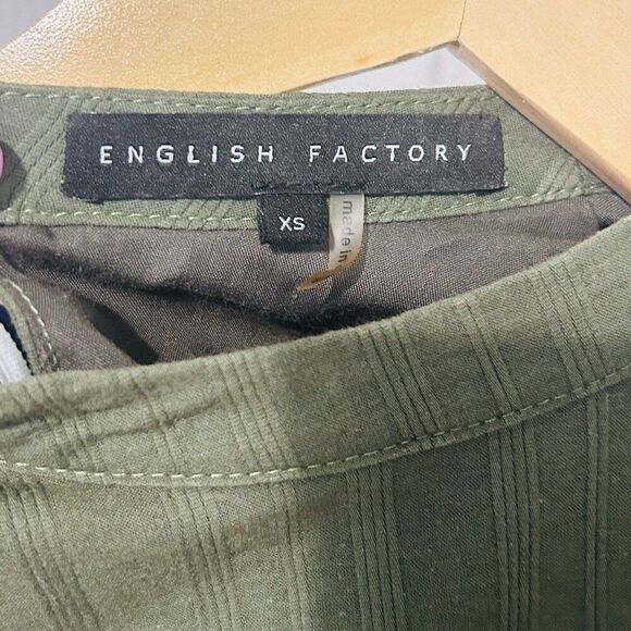 English Factory Nordstrom Olive Green Ruffle Shirt Dress XS - Picture 7 of 8